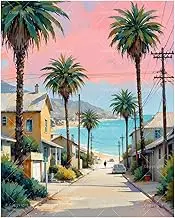 TAOPAOLAB Seaside Townscape Paint by Numbers Kit for Adults - DIY Coastal Street Painting on Canvas 16x20In, Acrylic Paint Set, Suitable for Beginners, Art for Home Decoration or Gifts