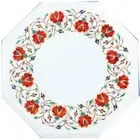12" Marble side end table top handmade inlay semi precious stones work table