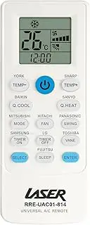 Laser Universal Air Conditioner Remote – Quick 2-Button Setup, Compatible with Major AC Brands, Easy Replacement Remote with LCD Display, Quick Heat & Cool Modes, Supports Split System & Portable ACS