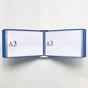 Wall Organiser Board,Catalog Display Rack, Wall Mounted A3 Poster Flip Book Display,Wall-Mounted Loose-Leaf Transparent Page Display Stand