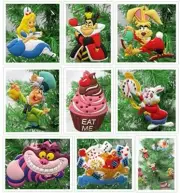 Disney's Alice in Wonderland 8 Piece Christmas Ornament Set with Alice - New