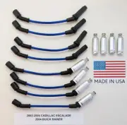 CADILLAC ESCALADE 2002-04 LS1 VORTEC 5.3L 6.0L BLUE SPARK PLUG WIRES +HEAT BOOTS