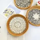 Wicker Fruit Tray Smooth Edge Eco-friendly Candy Coffee Wicker Serving Tray