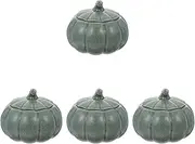 Canister, Kitchen Storage Jars,4 Pack Ceramic Tea Jar Pumpkin Shaped containers Halloween Party Favors Holder Pumpkin Sugar jar Storage Jars Pumpkin (Color : Greenx4pcs)