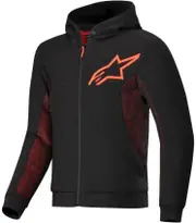 Alpinestars Chrome Air Sport Hoodie, textile jacket , color: Black/Neon-Red , size: 4XL
