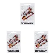 3x Toni & Guy Acrylic Clips Purple & Tortoise Assortment Hair Styling/Care