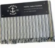 Table Runner Blue Beach Stripe Indoor Outdoor Reversible Summer Nautical 14x72"