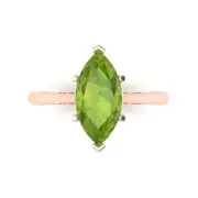 2.50ct Marquise Cut Natural Peridot Wedding Bridal Promise Ring 14k Rose Gold