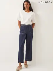 Monsoon Blue Harper Regular Wide Leg Jeans (F35274) | $136