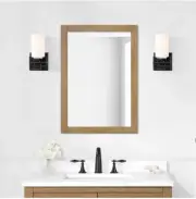 allen + roth Framed Rectangle Bathroom Vanity Mirror (20 x 28 Almond latte )