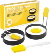 Egg Ring for Frying Eggs and English Muffin - Round Shaper Mold with...