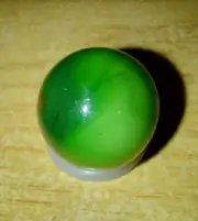 VTG. SCARCE Vitro Agate Sour Lime Pale Light Green Brushed Patch 5/8" Marble HTF