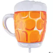 Fathers Day Foaming Beer Mug 40'' Super Shape Foil Balloon, White Orange