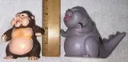 Japan Chibi Godzilla Ziboo Vs King Kong Ziboo 3" Q Version Resin Statues