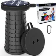Collapsible Stool with Cushion, Portable Telescoping Yet Sturdy, Retractable ...