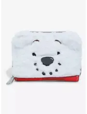 Loungefly Disney Winnie the Pooh snowman furry fuzzy plush mini zip wallet