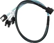 Mellisso Internal Mini SAS to SATA Cable, SFF-8643 to SATA Forward Breakout Compatible with Controller Hard Drive (1.6Ft)
