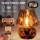 Mushroom Lamp Glass Table Lamp Bedside Lamps Night Light Home Decor Amber