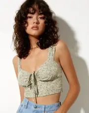Motel Parma Violet Ridis Vest Crop Top NWT XS