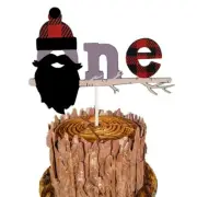 Lumberjack First Birthday Cake Topper Buffalo Plaid Rustic Hunter Cake Decoratio