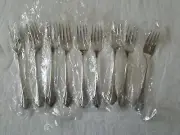 9 Pc 1881 Rogers Oneida Bittersweet Repose Floral Stainless Salad Forks NEW
