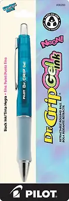 36260 Pilot Dr. Grip Gel Ink RT Rollingball Pen, Fine, Neon Blue Barrel, 4 Each