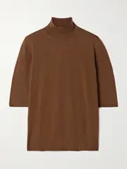 [Max Mara] Max Mara - Cecina Wool Turtleneck Top - Brown - x large x large Brown