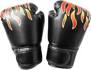 JOINPAYA 1Pair Kickboxing Gloves Comfortable PU Sparring Gloves for Training Flame Design for Boxing and Thai Workouts