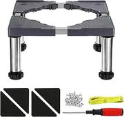 uxcell Mini Fridge Stand, 4 Strong Feet Laundry Stand Base Multi-Functional Adjustable Base Tray Anti-Vibration for Refrigerator Washing Machine Dryer Dishwasher AC, 9.4"-10.6" Height