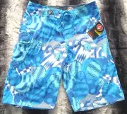 Volcom 2-way Stretch Board Shorts Swim Boy's Big Youth 28 (16) Volcom Logo Print