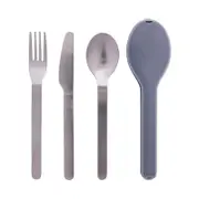 4pc Avanti Slim Lunch Cutlery w/ Storage Case Set - Blue