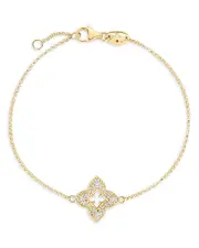 Roberto Coin 18K Yellow Gold Venetian Princess Floral Diamond Station Bracelet