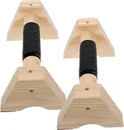 INOOMP 2pcs Wooden Parallettes with Non Slip Base for Home Gym Ergonomic Bars for Men and Women for Strength Training and Handstand Practice