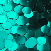 Round Sequin 18mm Top Hole Emerald Green Metallic Paillettes. Made in USA