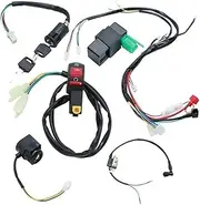 Vuzmode Ignition Coil Spark Plug Key Switch Kill Switch Wire Harness Kit, for 50cc 70cc 110cc 125cc 140cc 160CC 4 Stroke Dirt Bikes ATV Dune Buggy Engine Ignition Coil Pack