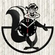 Pepe le Pew Vinyl Record Wall Clock Decor Handmade 7205
