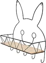 FONDOTIN 1Pc Rabbit Design Decorative Wall Mounted Storage Rack Stylish Wall Hook for Keys Books Ornaments Modern Space Saving Organizer for Home Practical Use