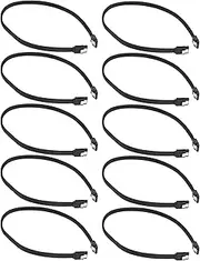 Mellisso 10Pcs 50CM SATA 3.0 III SATA3 7Pin Data Cable 6Gb/S SSD Cables HDD Hard Disk Data Cord Premium Version(Black)