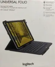 NEW- Logitech Universal Folio Integrated Bluetooth 3.0 Keyboard for 9-10" Tablet