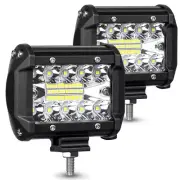 2PCS 4" 20 LED Work Light Flood Spot Offroad SUV Driving Truck Lamp Waterproof