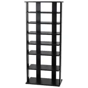 7-Tier Dual Shoe Rack Free Standing Shelves Storage Shelves Concise-Black - Colo