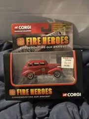 2002 Corgi Fire Heroes Memphis Fire Chief 1939 Chevrolet Sedan Car Boxed FREESHP