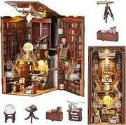 MiniCity Minicity Book Nook Kit, DIY Miniature Dollhouse Booknook Kit, 3D Wooden Puzzle Bookend Bookshelf Insert Decor with LED Light for Teens and Adults (Beyond Library)