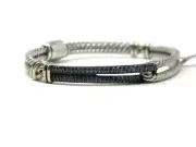 David Yurman Labyrinth Mini Single Loop Bracelet Blue Sapphire/Silver Medium NWT