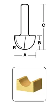 CARBiTOOL Core Box Router Bit T424 1/2