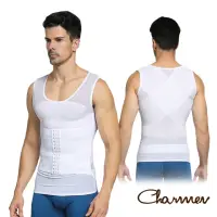 在飛比找momo購物網優惠-【Charmen】塑身衣 NY041輕薄束胸三段排扣收腹塑腰