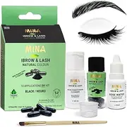 Minaibrow & Lash Tint kit Black | Long Lasting (Stays upto 6 week) Natural Spot coloring and Brow Tinting Kit Powder in Capsule, Water and Smudge Proof | No Ammonia, No Lead