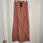 Nasty Gal Split Front Maxi Skirt Red Animal Print Size 4