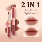 Double-ended Lip Glaze Gloss Mirror Glaze Matte Lipstick Long Lasting Makeup
