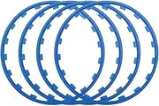 4PCS Rubber Car Wheel Hub Rim Edge Protector Ring Strip Tire Decoration Accessories ，Compatible For Tesla Model 3 Y 2017-2023(Blue 18inch)
